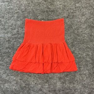 Nation LTD Elegant Red Women's Baby Doll Smocked Casual Tube Top Size S